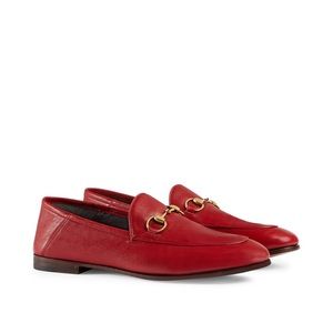 Gucci Jordaan Horsebit Loafers RED